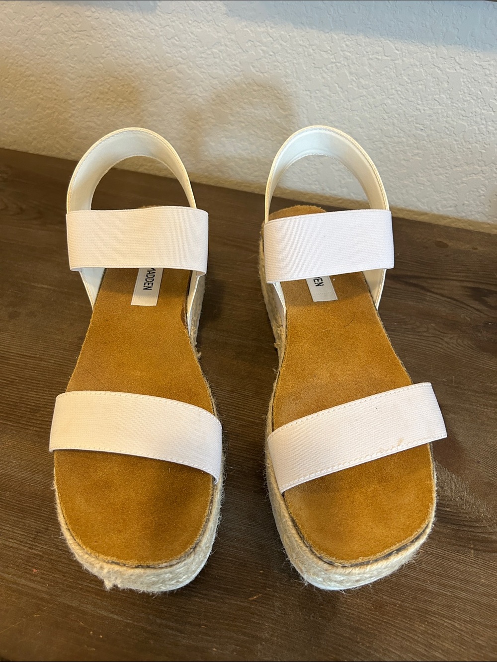 Steve Madden White Platform Sandals